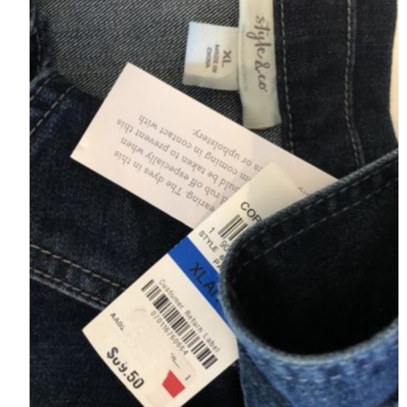 NWT Style & Co Denim Jean Jacket Embroidered Back - Picture 7 of 7